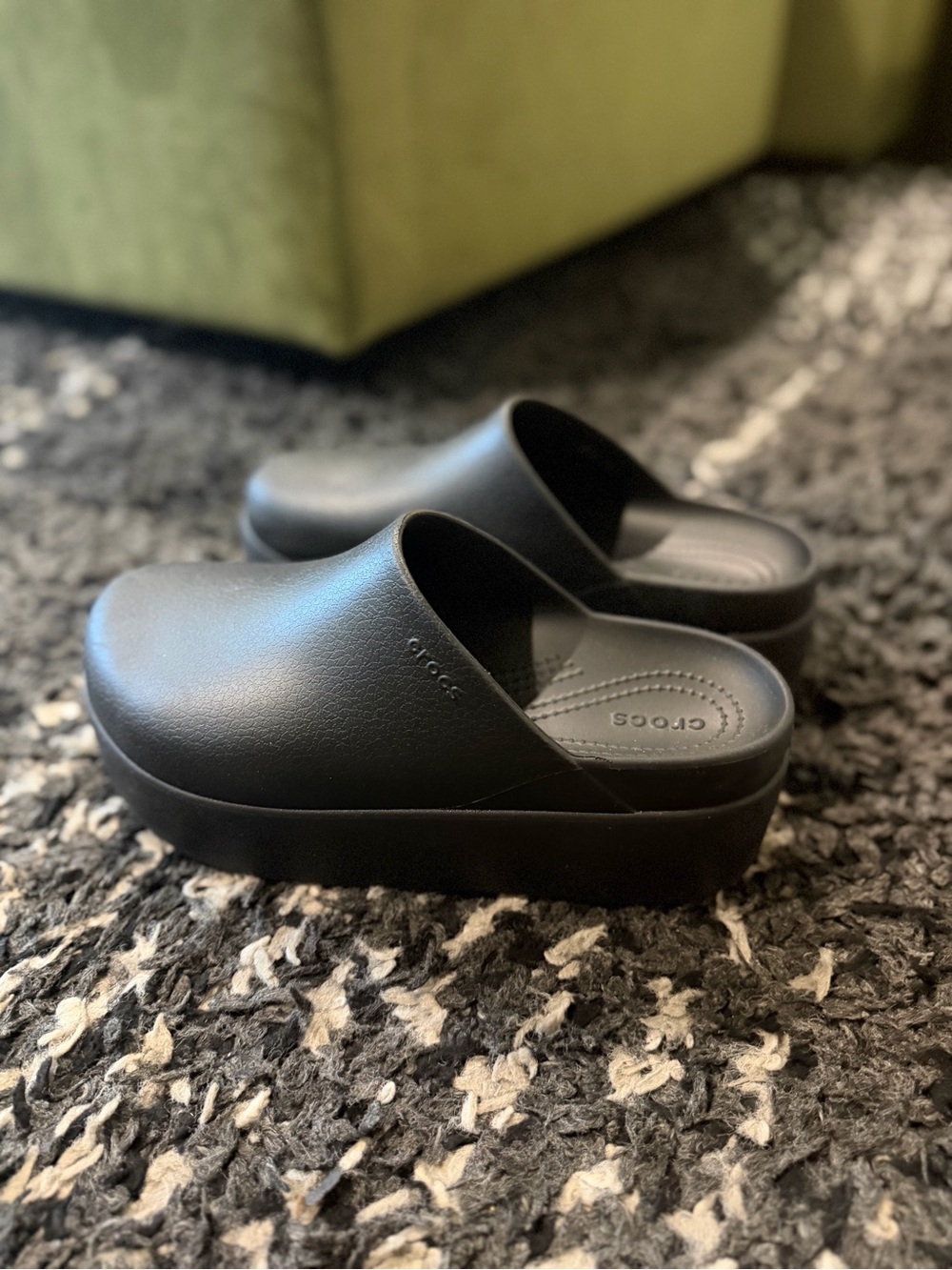 Crocs Dylan Black Platform Clog Mule